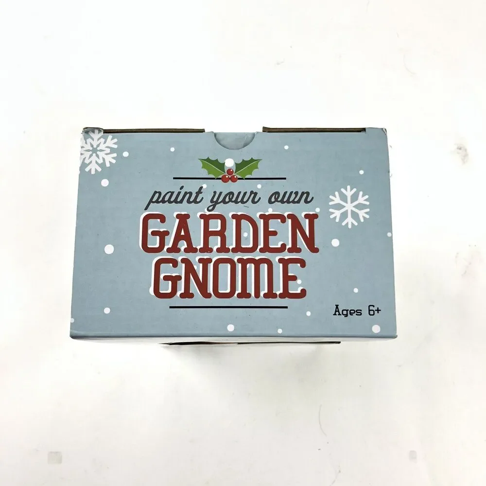 Paint Your Own Garden Gnome Statue 8” Ceramic 6 Paint Colors Kids Craft New 2020